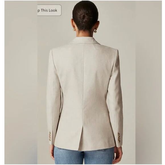 J Crew Alexandra Blazer 2 P2 2P White NWT Jacket Stretch Linen Prep CI487 J.Crew - Picture 3 of 5